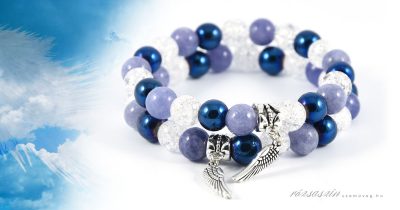 angyalszárnyas anya-lánya ásvány karkötő