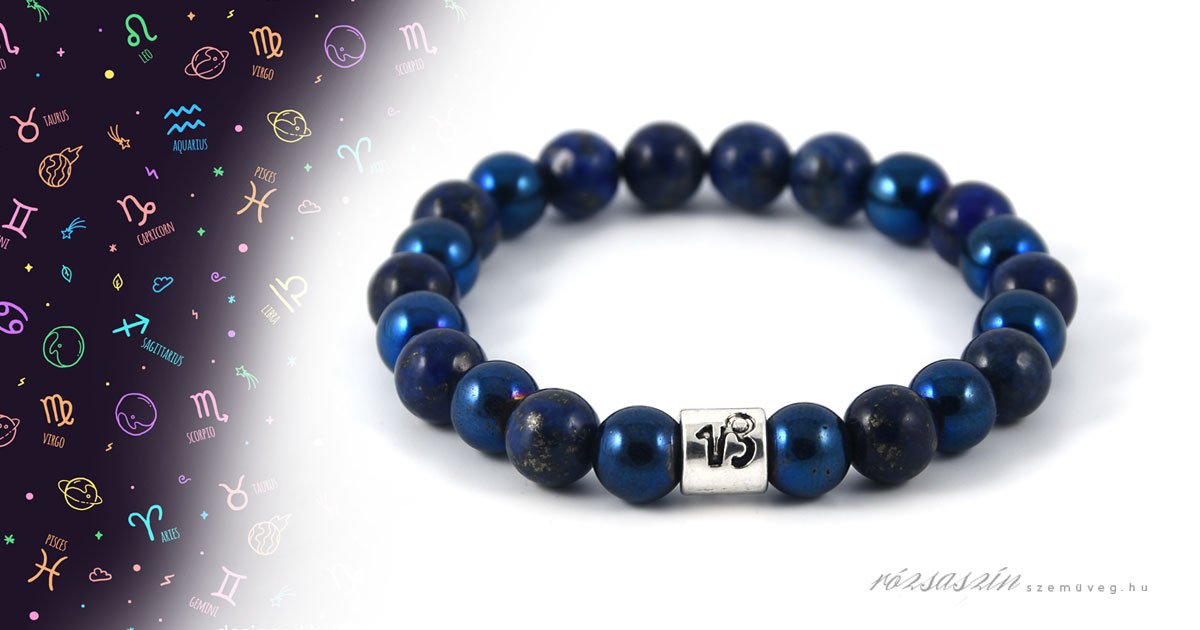 bak ásvány karkötő, hematit, lapis lazuli ásványokból bak ásvány karkötő hematit lapis lazuli ásványokból