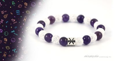 halak ásvány karkötő ametiszt hegyikristály ásványokból