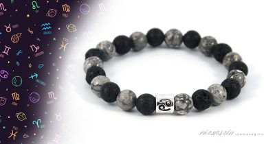 rák ásvány karkötő képjáspis lávakő ásványokból