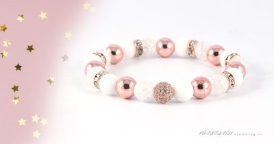Rose gold csillaghullás ásvány karkötő | rozsaszinszemuveg.hu