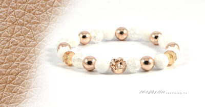 rose gold érintés ásványkarkötő