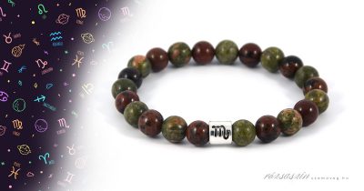 skorpió ásvány karkötő obszidián unakit ásványokból