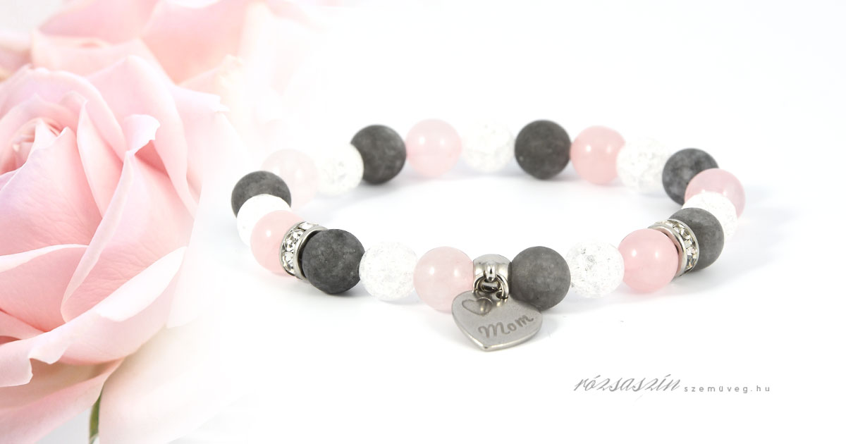 szeretlek-anya-nemesacel-asvanykarkoto szeretlek anya nemesacél ásványkarkötő