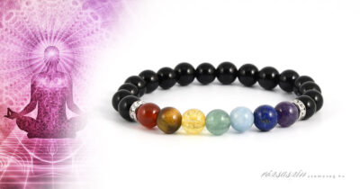 7 csakra achát nemesacél ásványkarkötő