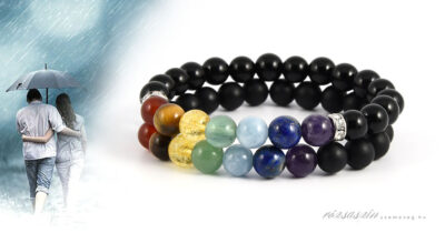 ónix páros nemesacél csakra ásványkarkötő szett