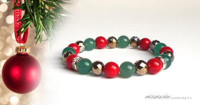 ünnepi hangulat ásvány karkötő karácsony