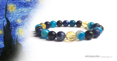 csillagos éjszaka ásvány karkötő