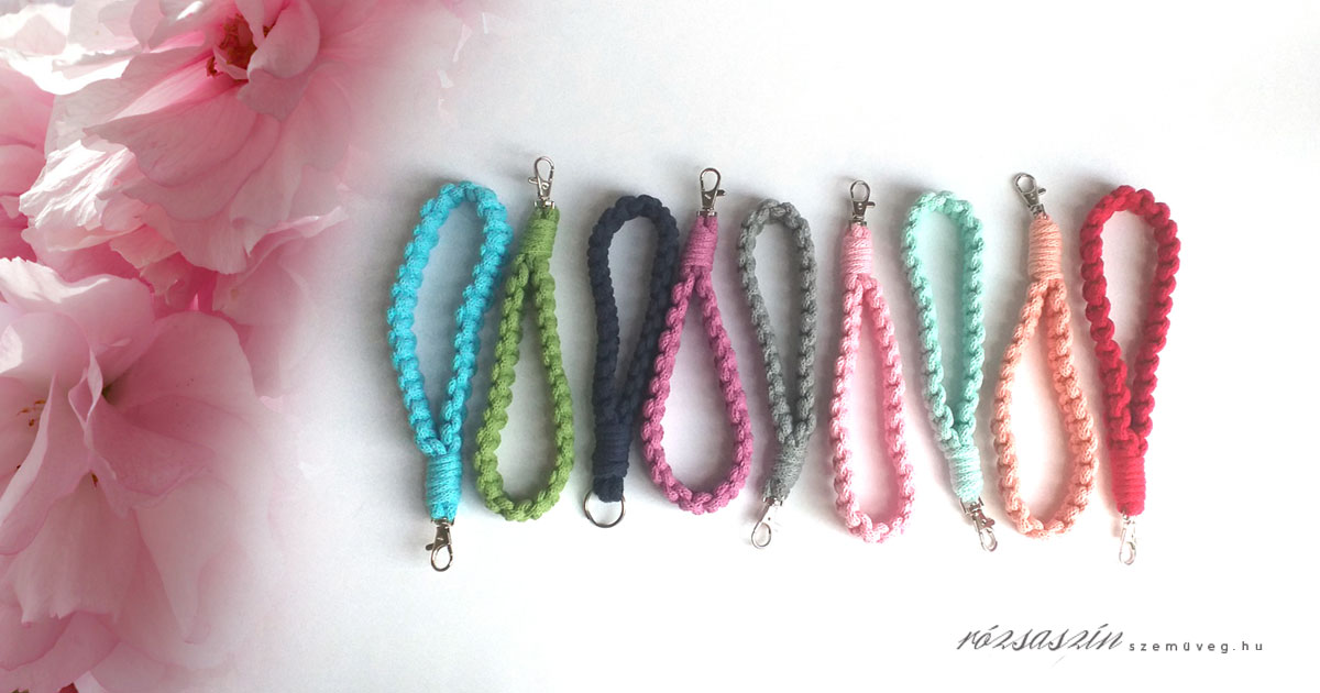 makrame-csuklora-akaszthato-kulcstarto-szinek makramé csuklóra akasztható kulcstartó