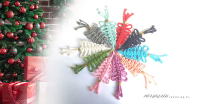 makramé karácsonyfa díszek